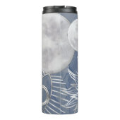 Solar Mystique | Dusty Blue Silver Moon Stars Sun Thermosbeker (Achterkant)
