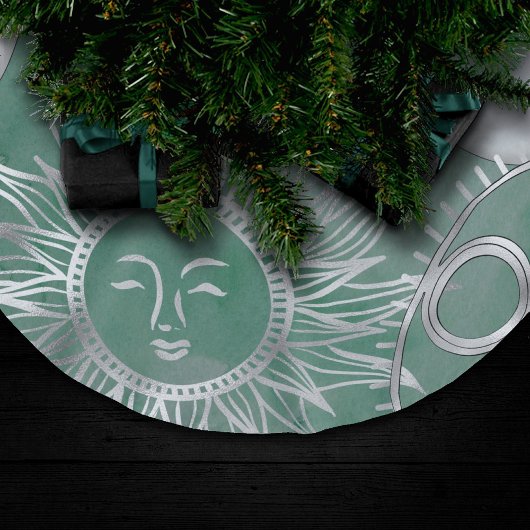 Solar Mystique | Dusty Green Silver Moon Stars Sun Kerstboom Rok
