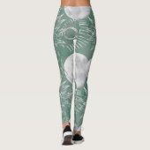 Solar Mystique | Dusty Green Silver Moon Stars Sun Leggings (Achterkant)