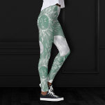 Solar Mystique | Dusty Green Silver Moon Stars Sun Leggings<br><div class="desc">Hedendaagse zilveren hemelse zon,  maan,  sterren en mystieke gliefen worden gecompenseerd door een gevlekte waterverf gedempte achtergrond. Dit leuke nieuwigheid naadloze patroon beschikt over een dynamische unisex (maar vrouwelijke) abstracte gradiënt die een perfecte pop van kleur toevoegt. Ga voor aanpassingen of andere kleuren naar JustFharryn @zazzle.com #bohochic #zazzlemade</div>