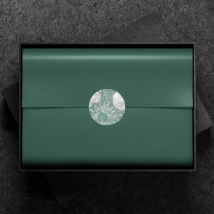 Solar Mystique Dusty Green Silver Moon Stars Sun Ronde Sticker