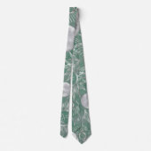 Solar Mystique | Dusty Green Silver Moon Stars Sun Stropdas (Achterkant)