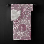 Solar Mystique | Roze zilver Moon Stars Sun Eyes Bad Handdoek