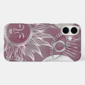 Solar Mystique | Roze zilver Moon Stars Sun Eyes Case-Mate iPhone Case (Achterkant (horizontaal))