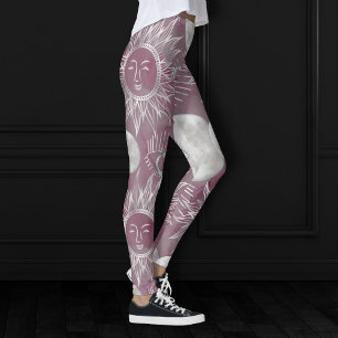 Solar Mystique   Roze zilver Moon Stars Sun Eyes Leggings