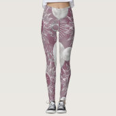Solar Mystique | Roze zilver Moon Stars Sun Eyes Leggings (Voorkant)