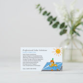 Solar Panel Clean Maintenance Installation Cartoon Visitekaartje (Staand voorkant)