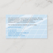 Solar Panel Clean Maintenance Installation Cartoon Visitekaartje (Achterkant)