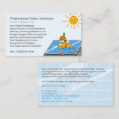 Solar Panel Clean Maintenance Installation Cartoon Visitekaartje (Voorkant / Achterkant)