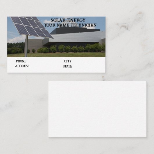 Solar Panel Company Visitekaartje (Voorkant / Achterkant)