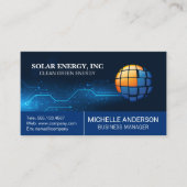 Solar Panel Modern Logo | Tech Background Visitekaartje (Voorkant)