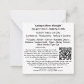 *~* Solar Plexus Chakra Elixir AP64 Note Kaart Notitiekaartje (Achterkant)