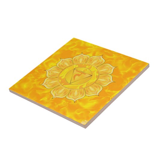 Solar Plexus Chakra keramische tegel Tegeltje (Zijkant)