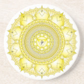 Solar Plexus Chakra Licht Mandala Onderzetter (Voorkant)