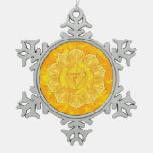 Solar Plexus Chakra Pewter Snowflake Ornament (Voorkant)