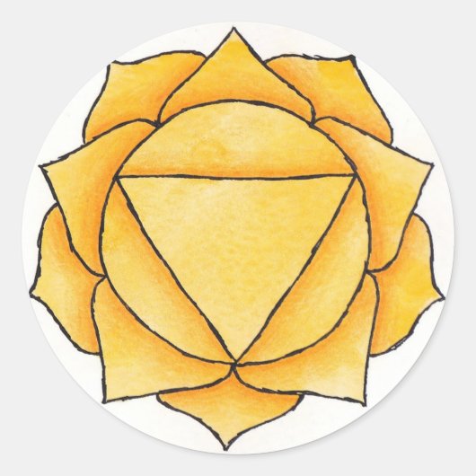 Solar Plexus Chakra Ronde Sticker (Voorkant)