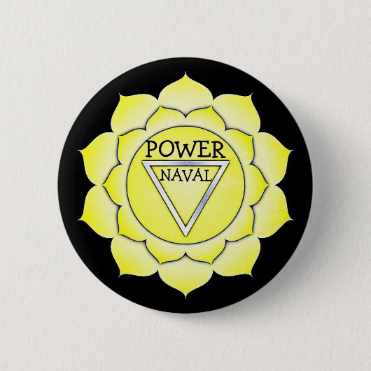 Solar Plexus Yellow Power Chi Chakra Button (Voorkant)