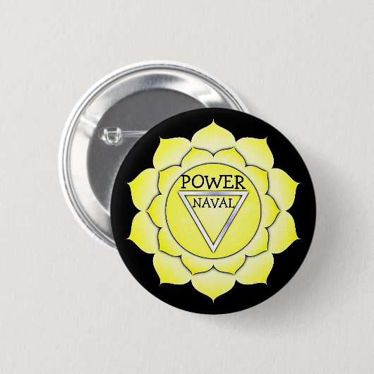 Solar Plexus Yellow Power Chi Chakra Button (Voorkant /achterkant)
