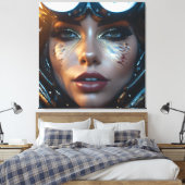 Solar Punk Woman Canvas Afdruk (Insitu (Slaapkamer))