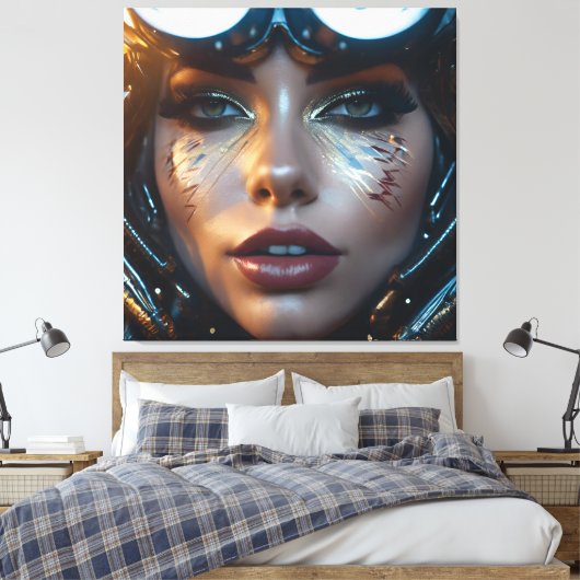 Solar Punk Woman Canvas Afdruk (Insitu (Slaapkamer))