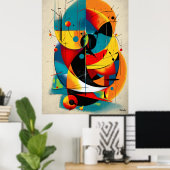Solar Refrain – Mid-Century Bauhaus Flow Wandkunst Poster (Thuiskantoor)