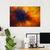 Solar Rift Bloom - Abstracte Energie Ontwricht Poster (Thuiskantoor)