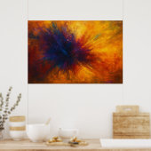 Solar Rift Bloom - Abstracte Energie Ontwricht Poster (Keuken)