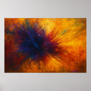 Solar Rift Bloom - Abstracte Energie Ontwricht Poster