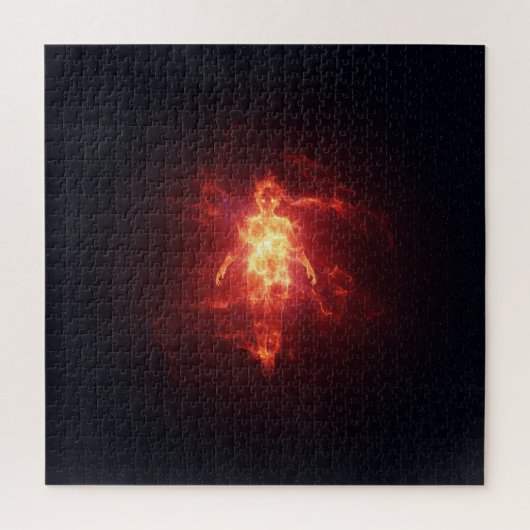 Solar Spirit Fiery in de donkere ruimte Legpuzzel (Verticaal)