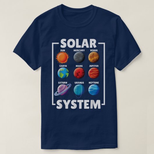 Solar Star System Planet Science Astronomy Lovers T-shirt (Design voorkant)