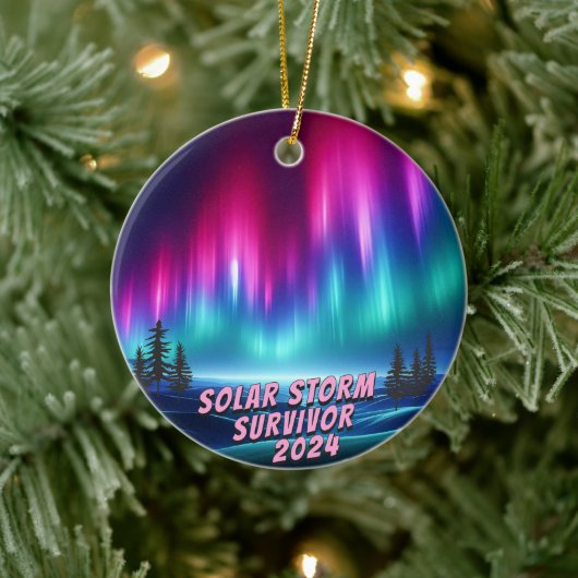 Solar Storm Survivor 2024 noorderlicht Keramisch Ornament (Boom)