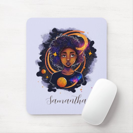 Solar System Afro Woman Muismat (Met muis)