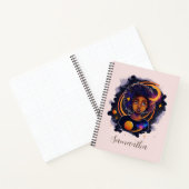 Solar System Afro Woman Notitieboek (Binnen)