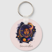 Solar System Afro Woman Sleutelhanger (Achterkant)