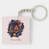 Solar System Afro Woman Sleutelhanger (Achterkant)