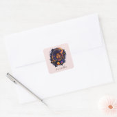 Solar System Afro Woman Vierkante Sticker (Envelop)