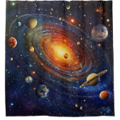 Solar System Art Shower Curtain Douchegordijn (Voorkant)