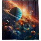 Solar System Art Shower Curtain Douchegordijn (Voorkant)