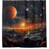 Solar System Art Shower Curtain Douchegordijn (Voorkant)