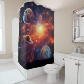 Solar System Art Shower Curtain Douchegordijn (In situ)