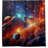 Solar System Art Shower Curtain Douchegordijn (Voorkant)