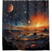 Solar System Art Shower Curtain Douchegordijn (Voorkant)