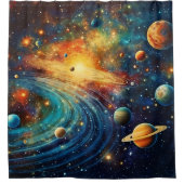 Solar System Art Shower Curtain Douchegordijn (Voorkant)