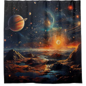 Solar System Art Shower Curtain Douchegordijn (Voorkant)