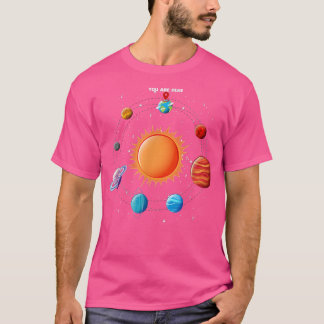Solar System Astronaut You Are Here Space  T-shirt
