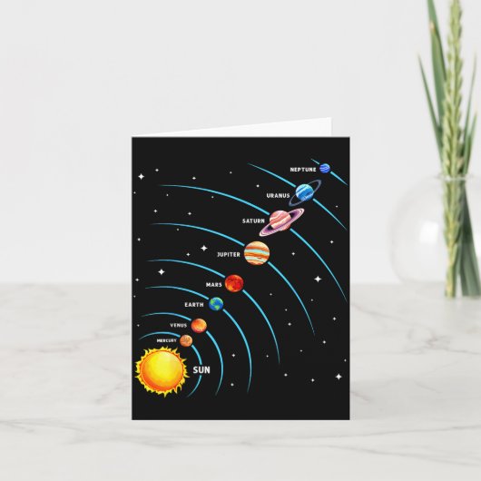 Solar System Colorful Space Planets Educational Ki Kaart (Voorkant)