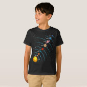 Solar System Colorful Space Planets Educational Ki T-shirt (Voorkant volledig)