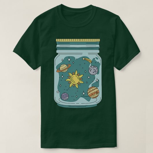Solar System Jar Astronaut Astral Cosmic Design Fo T-shirt (Design voorkant)
