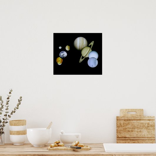 Solar System Large Poster - Science Astronomy gift (Keuken)