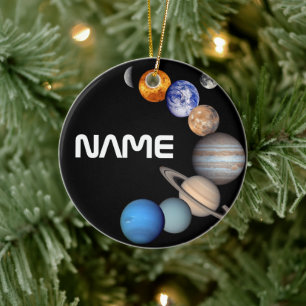 Solar System Montage JPL-foto's - Naam aanpassen Keramisch Ornament